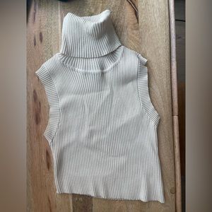 Cider high-neck asymmetric knit turtleneck